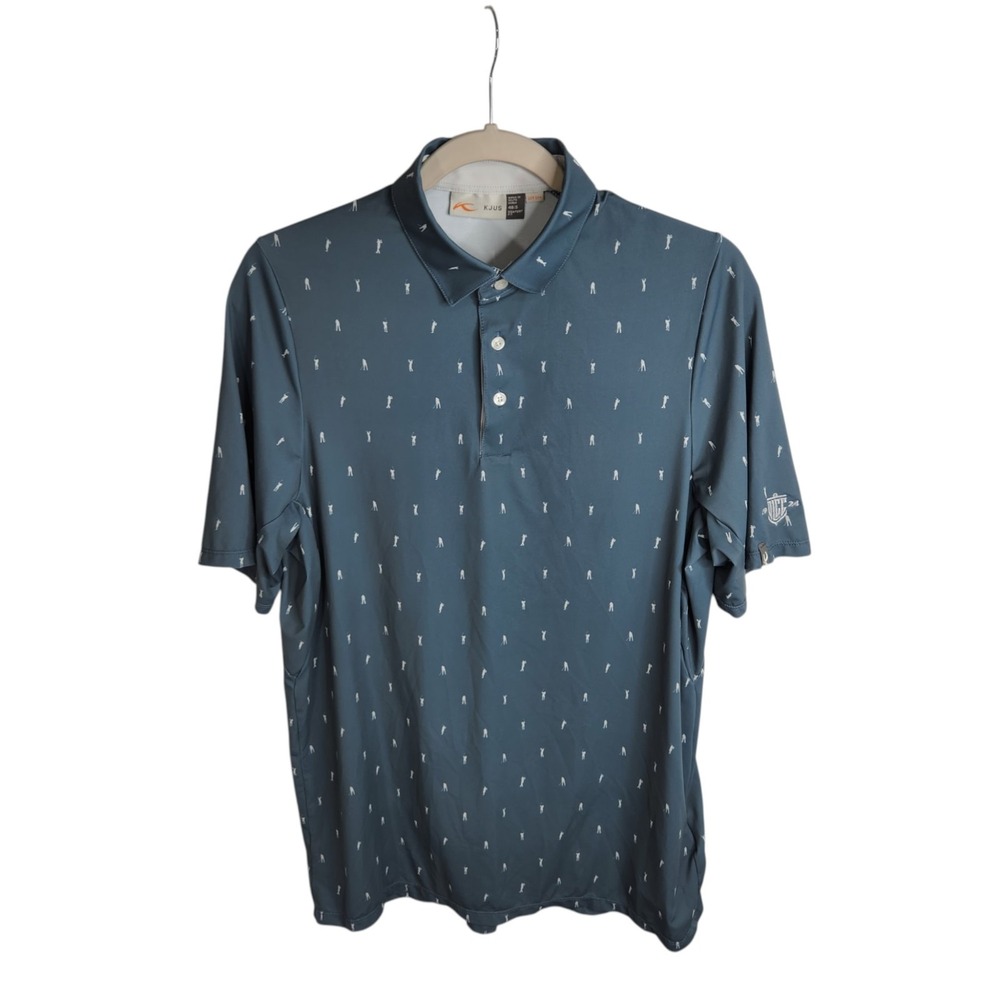 KJUS‎ Polo Shirt Mens EU 48 US S Golfer All Over Print Short Sleeve Stretch UPF